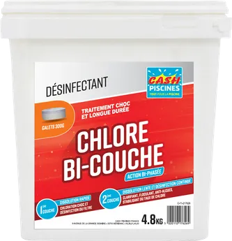 CHLORE MULTIACTIONS 4.8 KG- 7 ACTIONS GALET BI-COUCHE